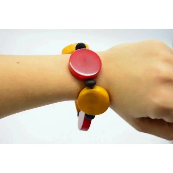 Cherry Red Butterscotch Yellow Bakelite Disc Mod S - Picture 5 of 5